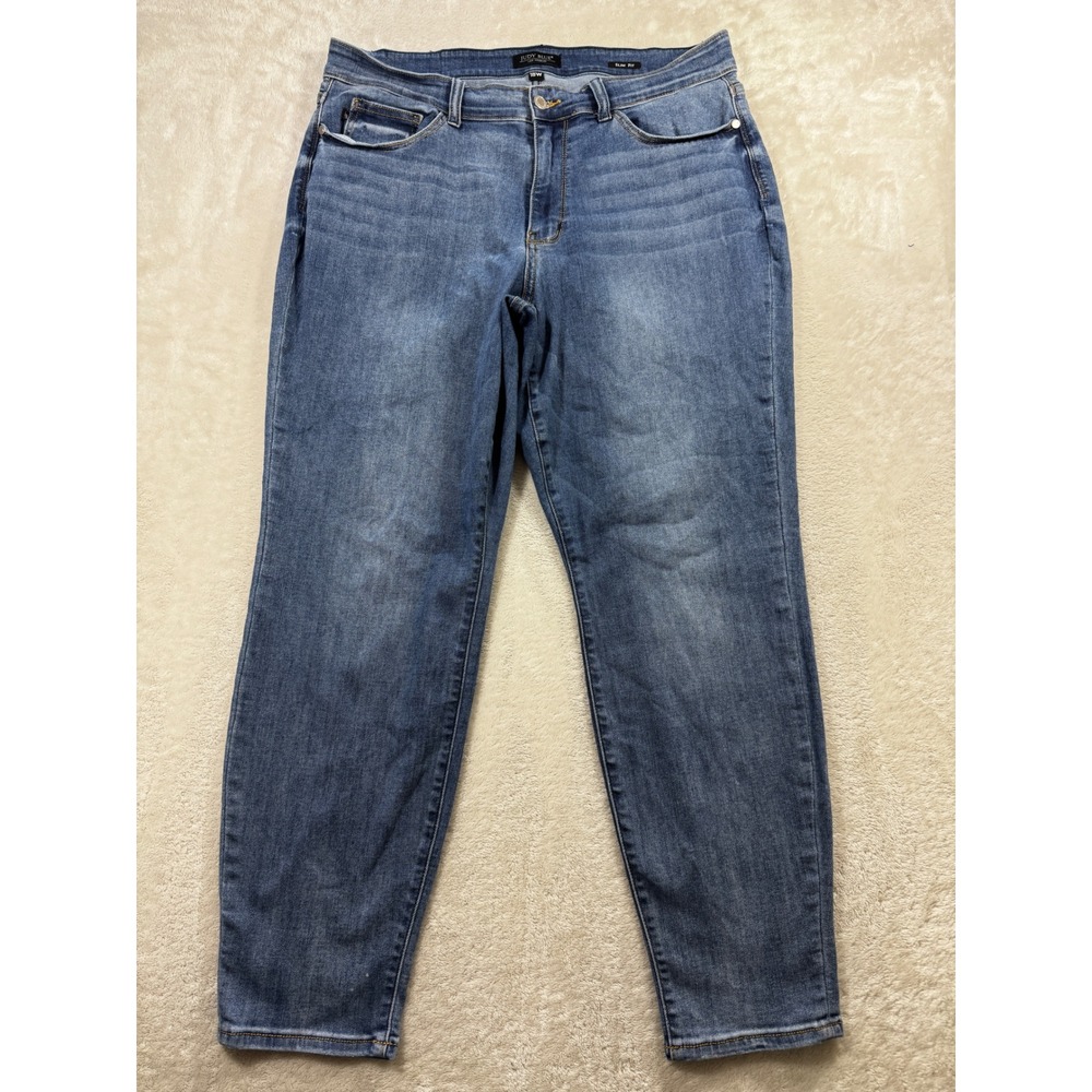 Judy Blue Womens Slim Fit JB82441MD-PL Blue Jeans 18W Meas: 36x28.5